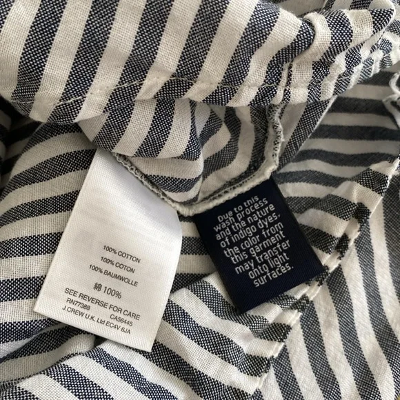 J. Crew short sleeve button up shirt in stripe. Grey and white XS - Picture 9 of 11
